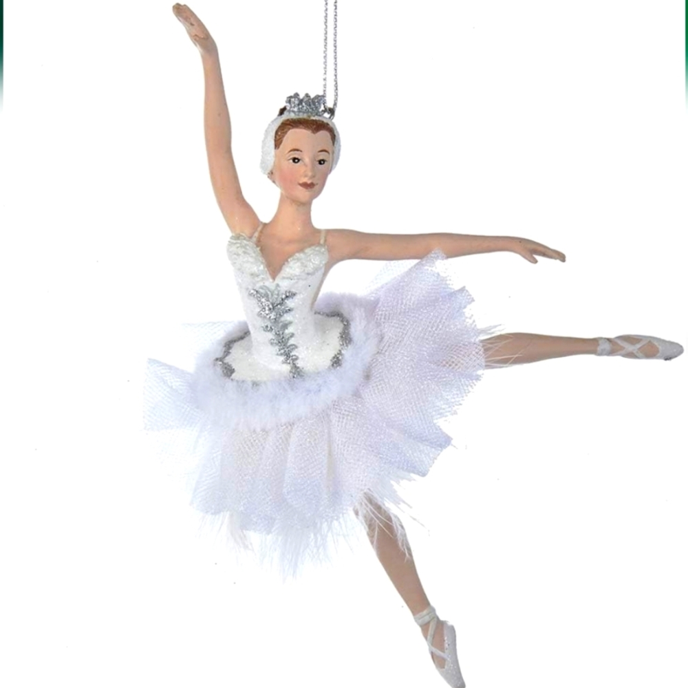 Beautiful Kurt Adler Swan Lake Ballerina Holiday Christmas Ornament 6.75" NIB